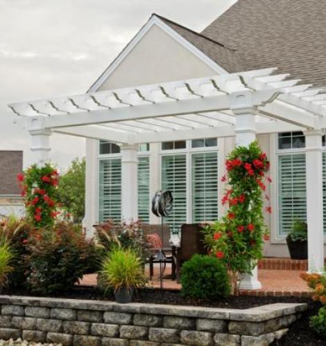 white vinyl artisan pergola 