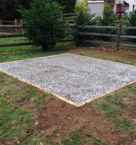 Gravel pad for shed preparation