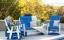 Blue and white Curve Back Swivel Glider Set