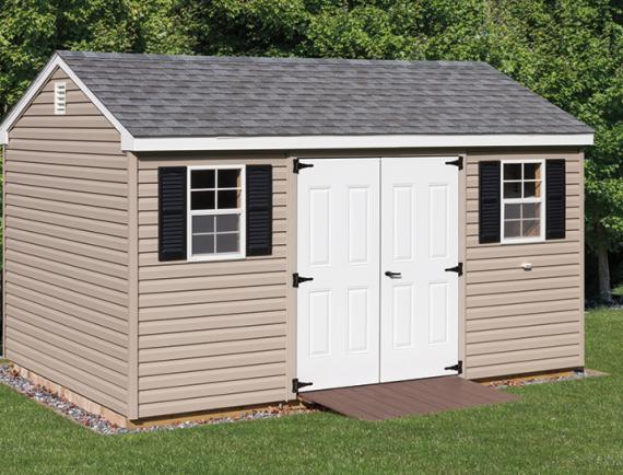 tan cottage shed