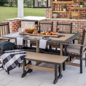 Outdoor furniture on porch