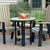 Poly chairs around a small round table