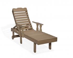 tan chaise lounge with arms