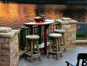 Barstools & Half-Round Table Set