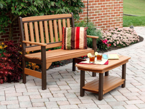 English Garden Bench & Coffee Table Set
