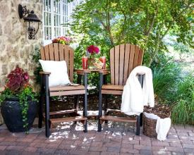Rustic Nutmeg and Black Balcony Chairs